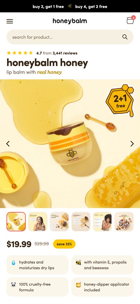 Honeybalm, our redesign